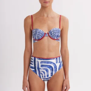 BIKINI ACUARELA HIGH WAIST CON BALLENA