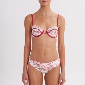 BIKINI PRINT BLANCO Y ROJO CON BALLENAS
