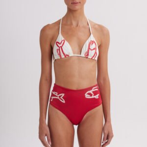 BIKINI HIGH WAIST FULL COVERAGE PECES ROJOS