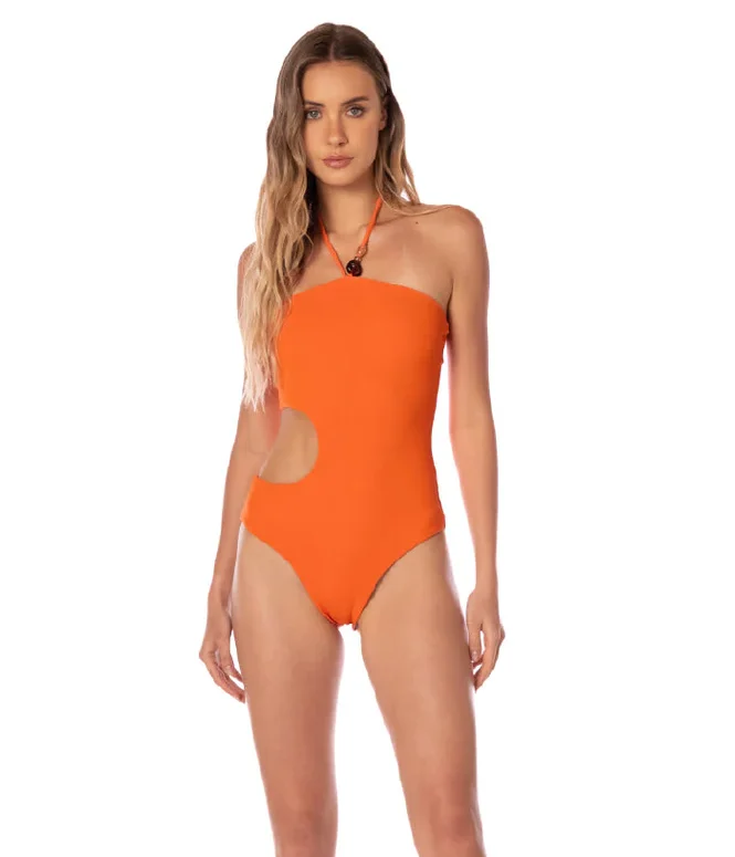 one-piece-naranja-texturizado-cut-out-lateral