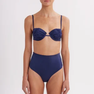 BIKINI OCEAN BLUE HIGH WAIST CON BALLENA