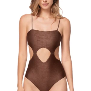 ONE PIECE CUT OUT TEXTURIZADO CON DESTELLOS