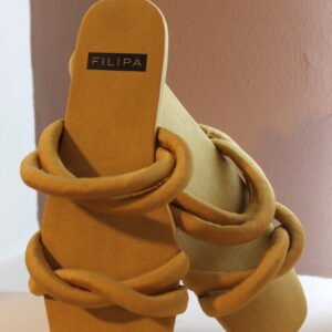 SANDALIAS DORADO SATINADO