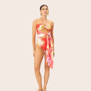 TRIKINI NARANJA PRINT FLUIDO