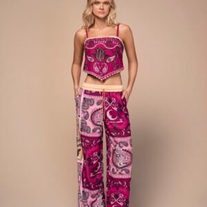 CONJUNTO SHORT Y TOP PRINT BACTERIAS LILA