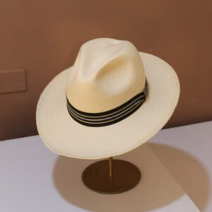 SOMBRERO BLANCO FRANJA NEGRA BORSALINO