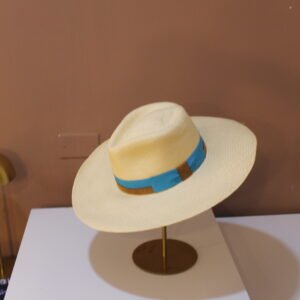 SOMBREO BLANCO AUSTRALIANO ALONE FRANJA AZUL Y CAMEL